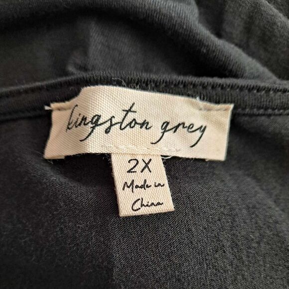 Kingston Grey Twist-Front Dress Black 2X - Picture 4 of 6